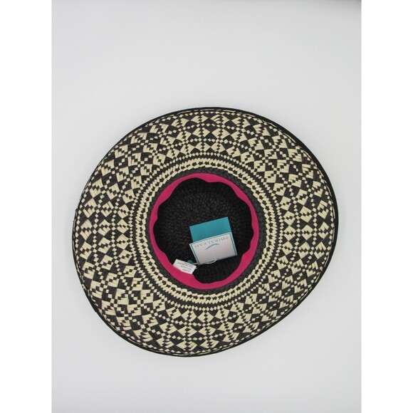 Shiraleah Chicago Contessa Sun Hat Womens Black Geometric Print Beach Vacation - Picture 5 of 13